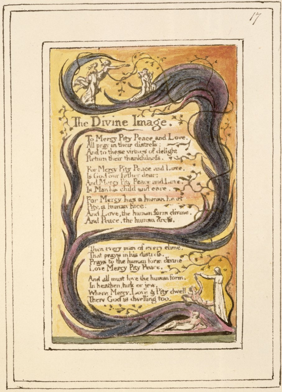 De Goddelijke Beeltenis: plaat 17 uit Songs of Innocence and of Experience (kopie R) c.1802-08 door William Blake