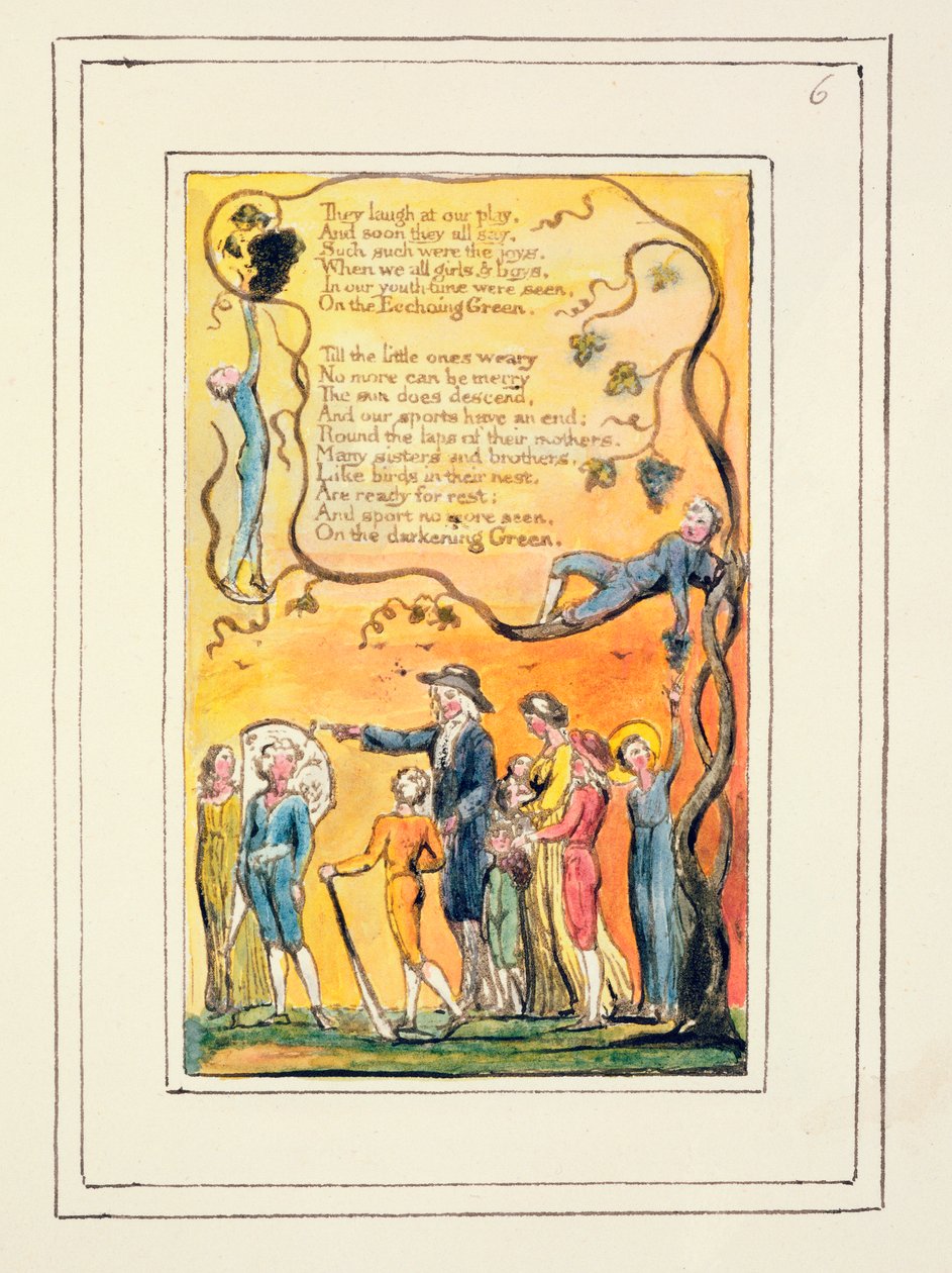 De Echoing Green (vervolg): plaat 6 uit Songs of Innocence and of Experience (kopie R) door William Blake