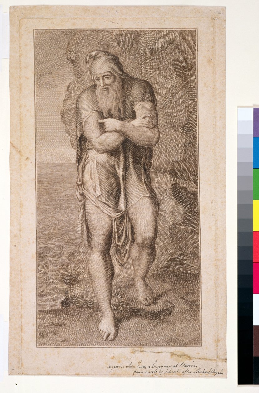 Joseph van Arimathea tussen de rotsen van Albion, (1e staat), 1773 door William Blake