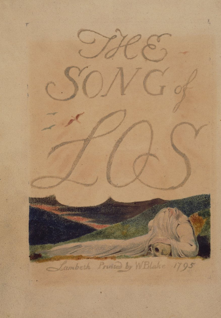 Plaat 2 uit The Song of Los, kopie B, in de collectie van de Library of Congress door William Blake
