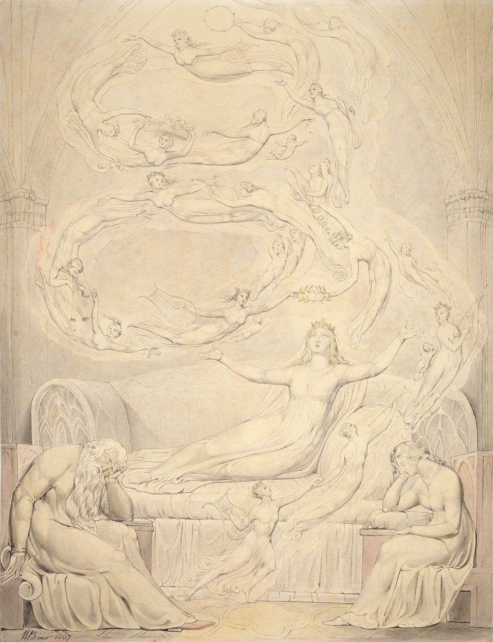 Droom van koningin Katherine, 1807 door William Blake