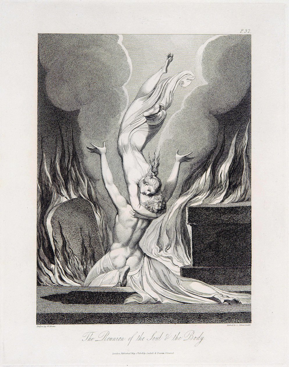 Robert Blair, Het Graf, object 13 (Bentley 435-12) De hereniging van de ziel en het lichaam door William Blake