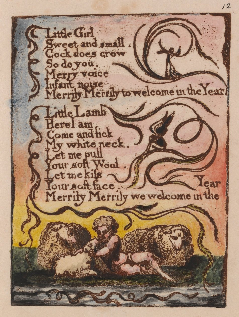 Liederen van onschuld en ervaring, plaat 12, lente (Bentley 23) door William Blake
