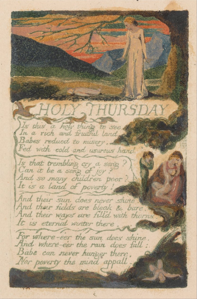 Liederen van Onschuld en Ervaring, Plaat 38, Heilige Donderdag (Bentley 33) door William Blake