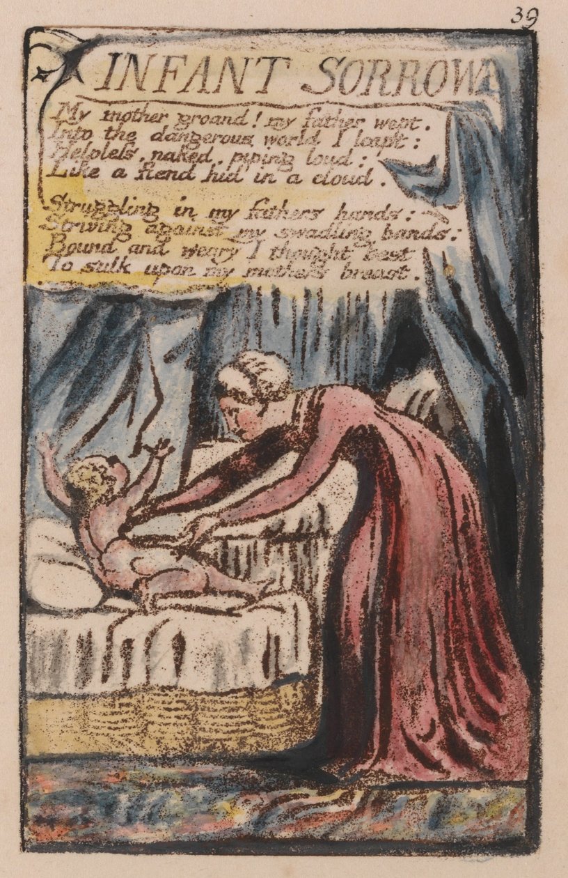 Liederen van Onschuld en Ervaring, Plaat 39, Kinderverdriet (Bentley 48) door William Blake