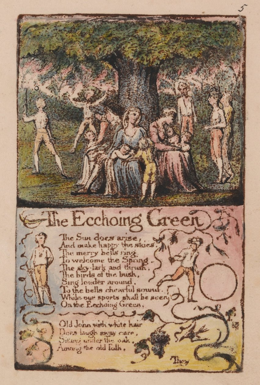 Liederen van Onschuld en Ervaring, Plaat 5, Het Weerkaatsende Groen (Bentley 6) door William Blake