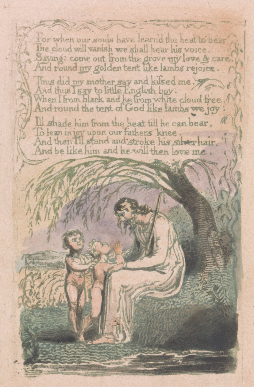 Liederen van Onschuld en Ervaring, Plaat 6, De Kleine Zwarte Jongen (Bentley 10) door William Blake