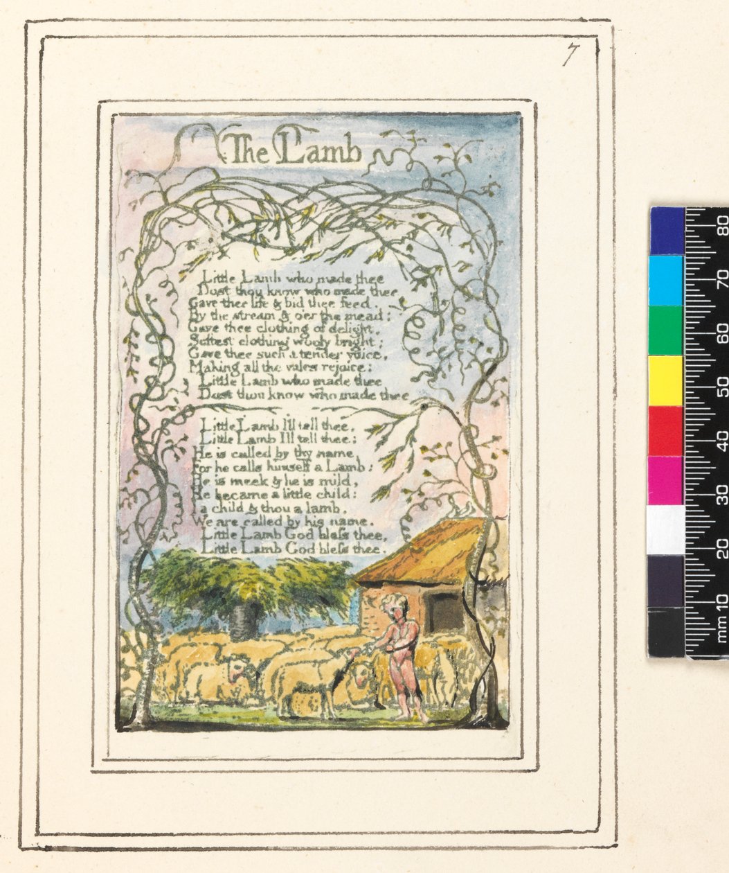 Songs of Innocence and of Experience Plaat 7: het Lam, c.1789-94 door William Blake