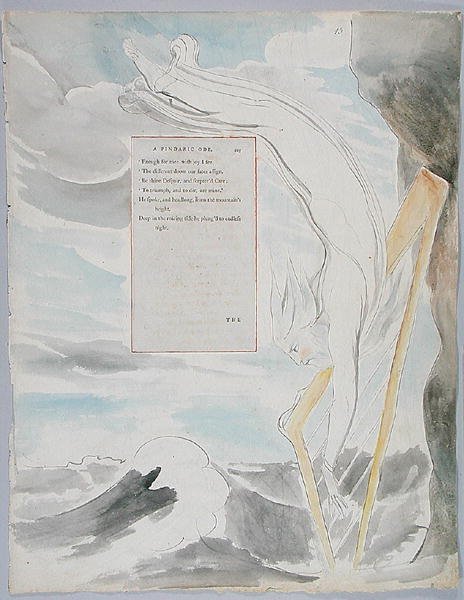 De Bard, ontwerp 65 uit De Gedichten van Thomas Gray, 1797-98 door William Blake