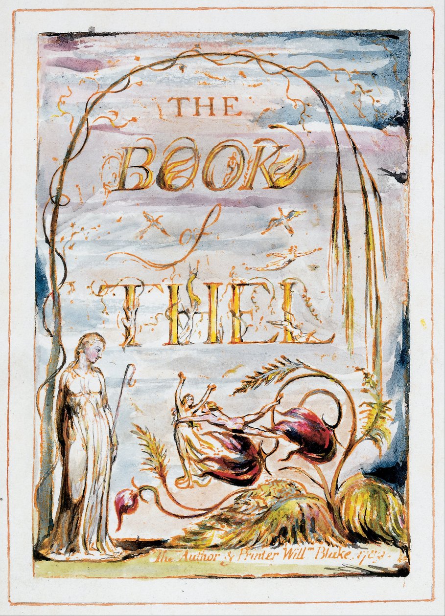 Het boek van Thel (frontispice) door William Blake