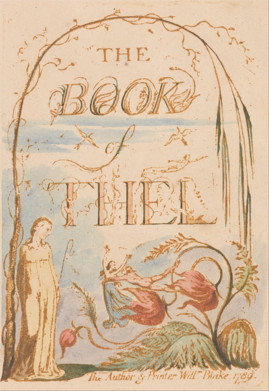 Het boek van Thel, Plaat 2, Titelpagina door William Blake