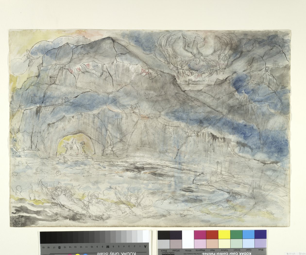 De Cirkel van de Gulzigaards, met Cerberus, illustratie bij de Goddelijke Komedie van Dante Alighieri, 1824-27 door William Blake