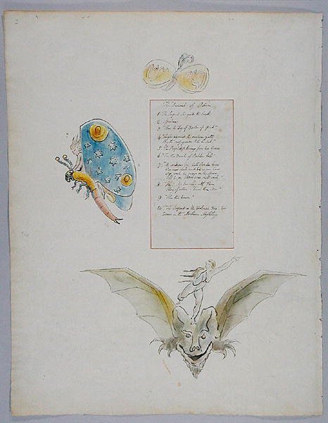 De afdaling van Odin, ontwerp 78 uit De Gedichten van Thomas Gray, 1797-98 door William Blake
