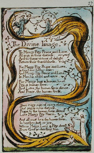 Het goddelijke beeld, illustratie uit Songs of Innocence and of Experience (Bentley Copy L) pl.27 (Bentley 18) door William Blake