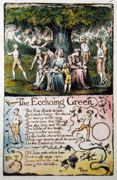Het echoënde groen, plaat 5 (Bentley 6) uit Songs of Innocence and of Experience (Bentley Copy L) 1789-94 door William Blake