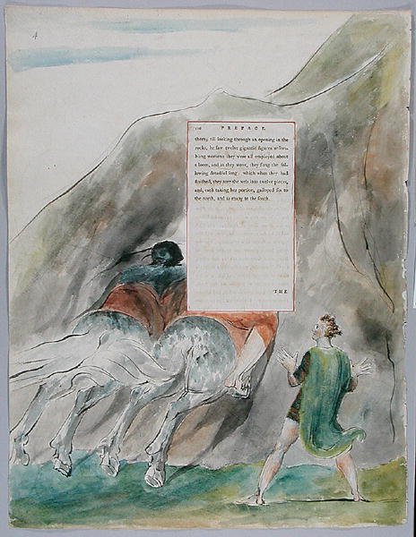 De Fatale Zusters, ontwerp 70 uit De Gedichten van Thomas Gray, 1797-98 door William Blake