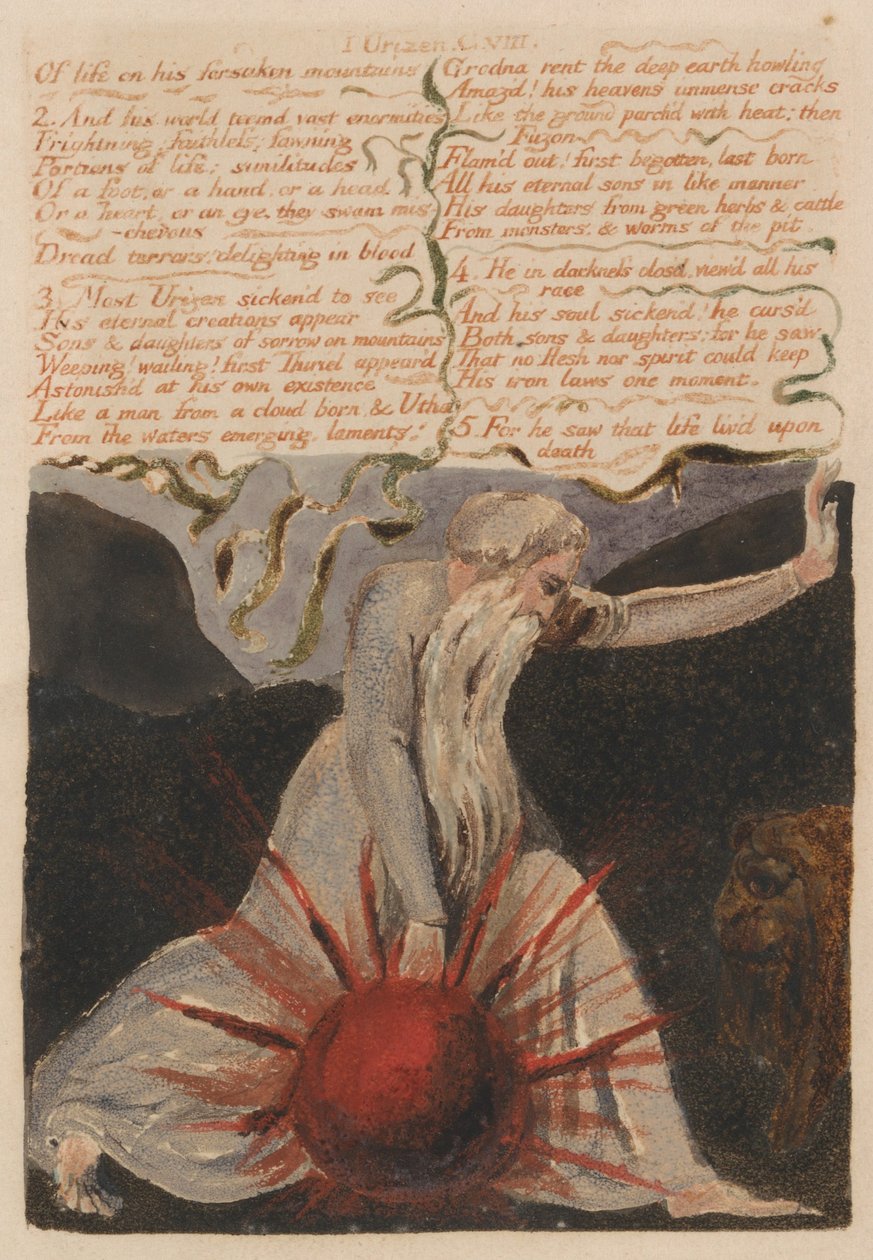 Het eerste boek van Urizen, Bentley Kopie A door William Blake