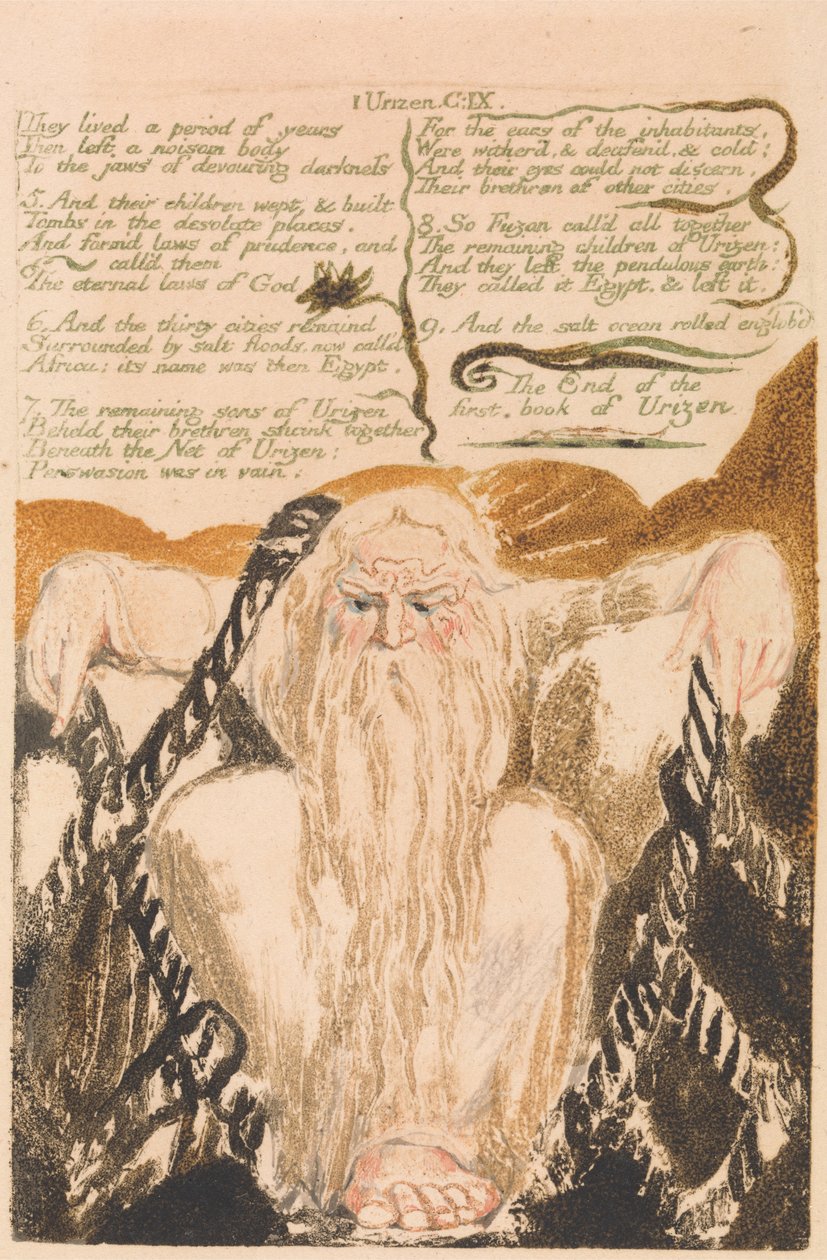 Het eerste boek van Urizen, Plaat 25, Ze leefden een periode van jaren . . . . (Bentley 28) door William Blake