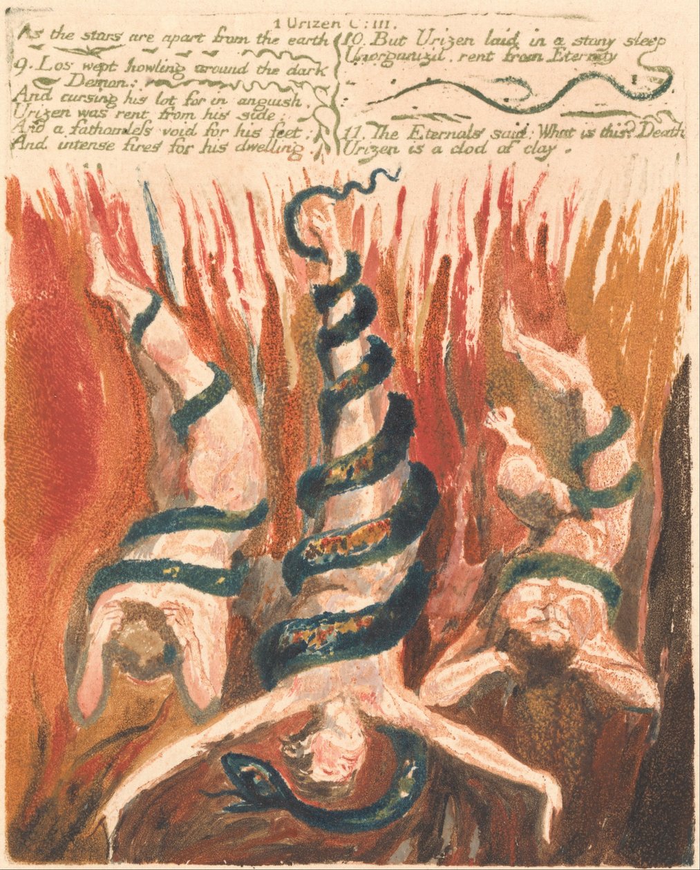 Het eerste boek van Urizen, Plaat 7 door William Blake