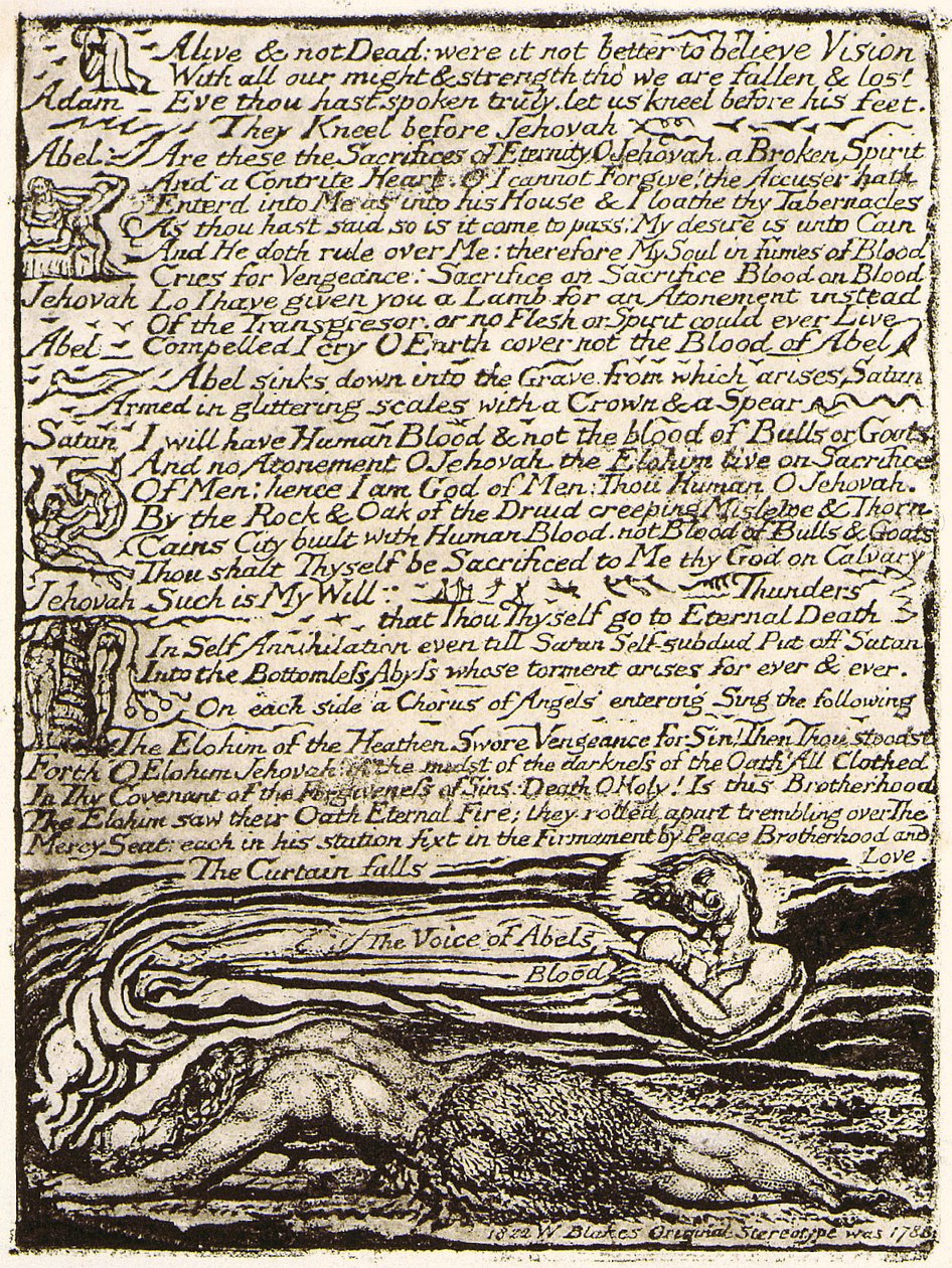 De geest van Abel, pagina 2 door William Blake