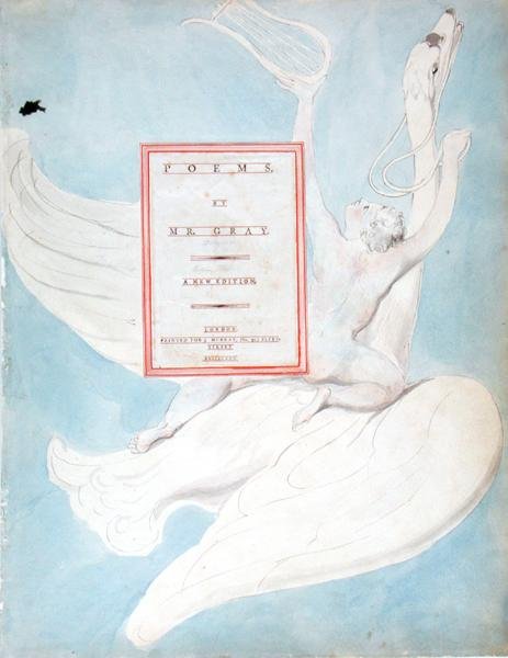 De Pindarische Geest Ontvangt zijn Lier, titelpagina uit De Gedichten van Thomas Gray (1797-98) door William Blake