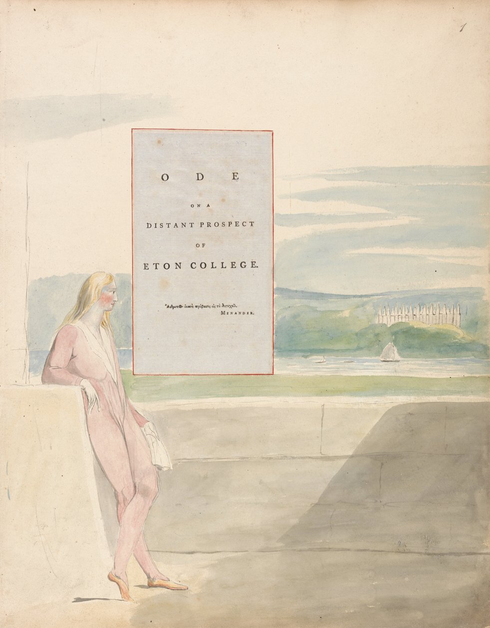 De Gedichten van Thomas Gray, Ontwerp 13, Ode op een Afgelegen Uitzicht op Eton College door William Blake