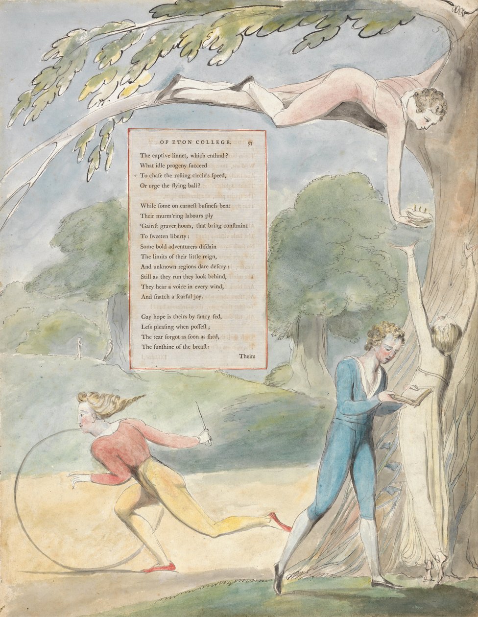 De gedichten van Thomas Gray, ontwerp 17, Ode op een verre aanblik van Eton College door William Blake