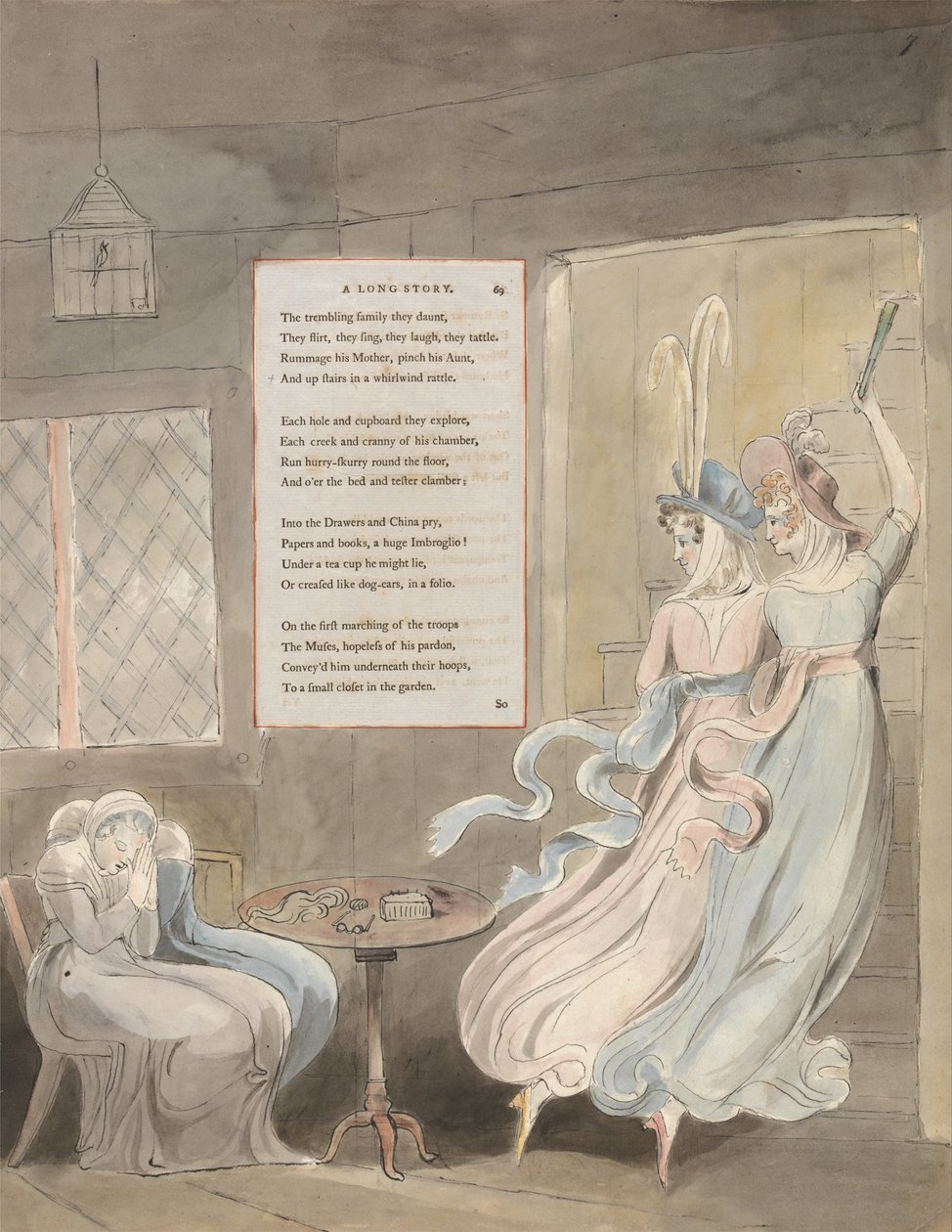 De Gedichten van Thomas Gray, Ontwerp 29, Een Lang Verhaal door William Blake