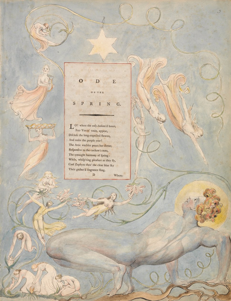 De gedichten van Thomas Gray, ontwerp 3, Ode op de lente door William Blake