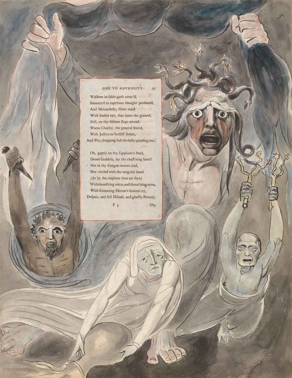 De Gedichten van Thomas Gray, Ontwerp 39, Ode aan Tegenspoed door William Blake