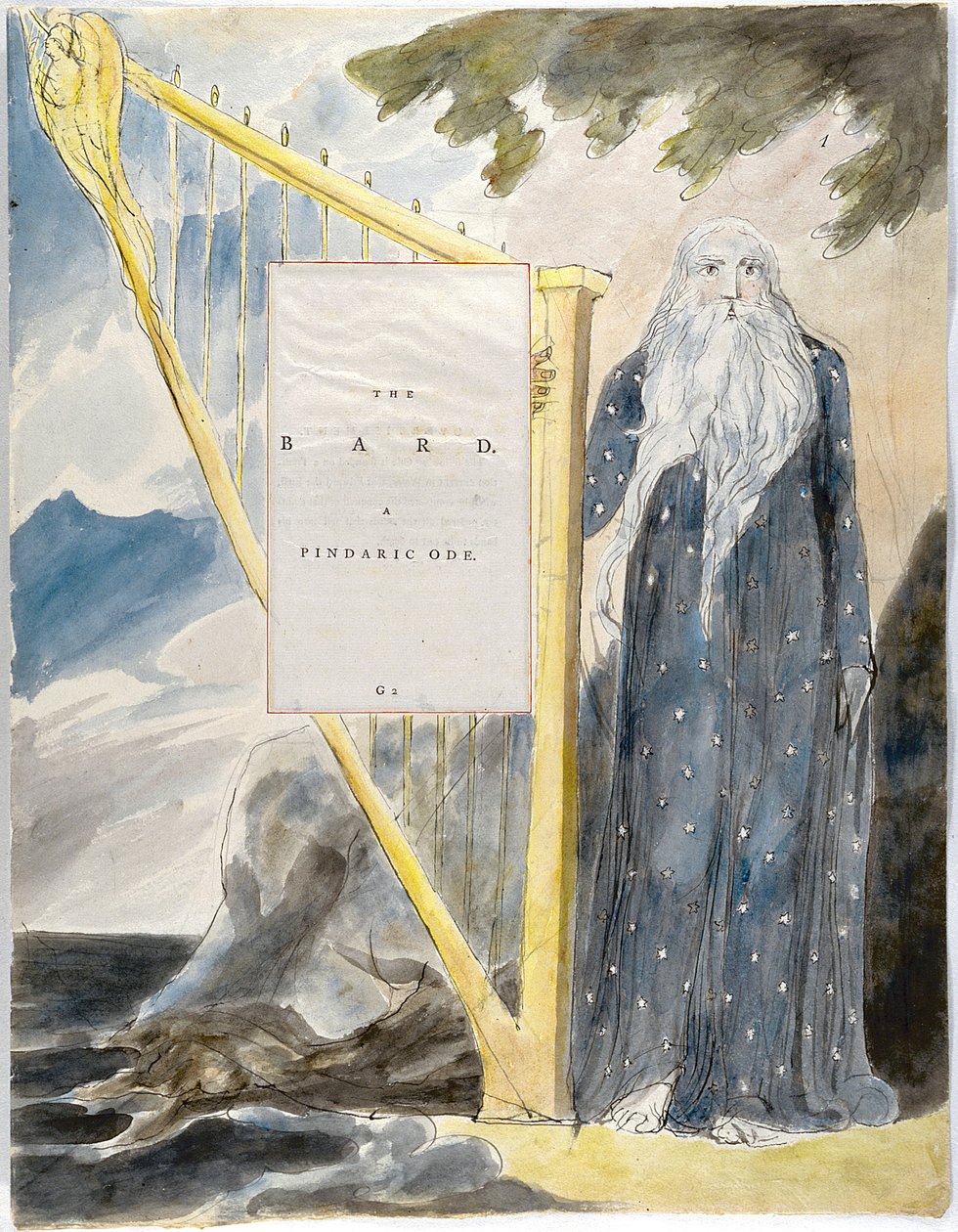 De Gedichten van Thomas Gray, Ontwerp 53, De Bard 01 door William Blake