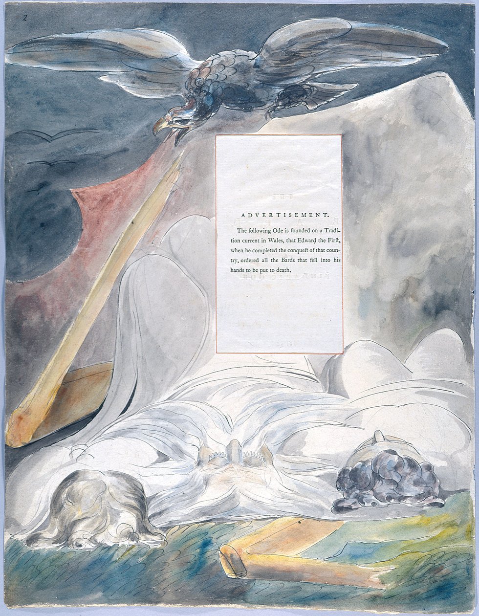 De Gedichten van Thomas Gray, Ontwerp 54, De Bard 02 door William Blake