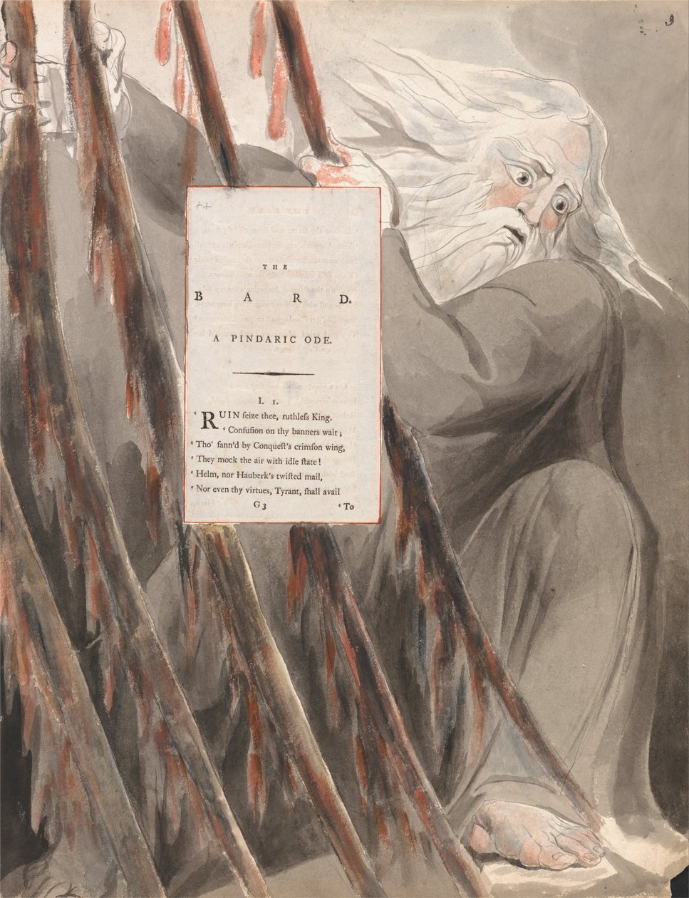 De Gedichten van Thomas Gray, Ontwerp 55, De Bard door William Blake