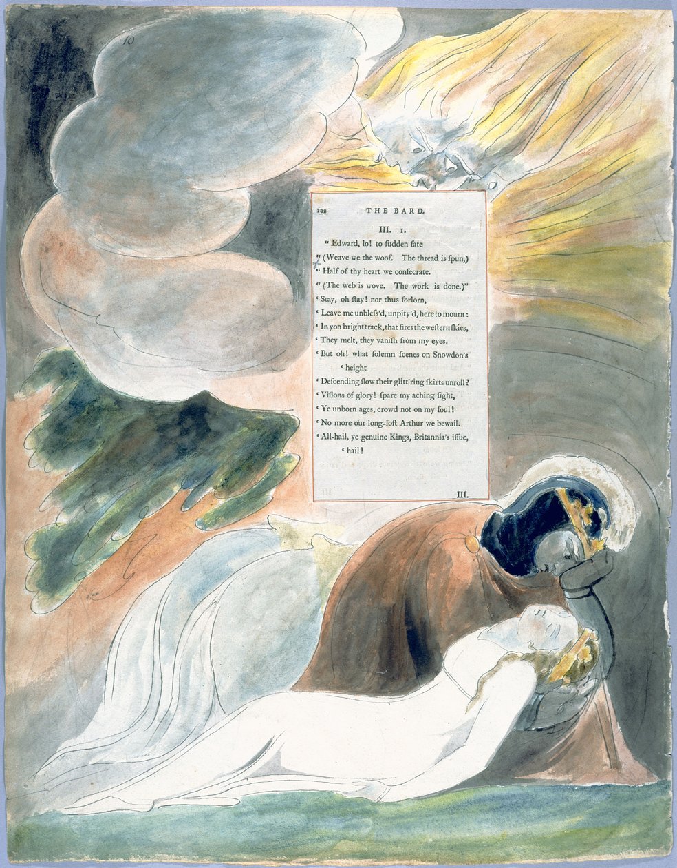 De Gedichten van Thomas Gray, Ontwerp 62, De Bard 10 door William Blake