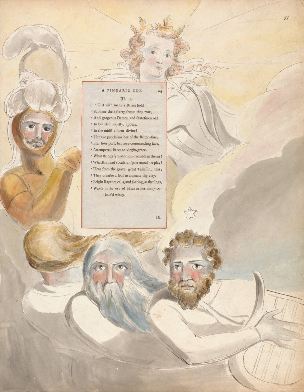 De Gedichten van Thomas Gray, Ontwerp 63, De Bard door William Blake