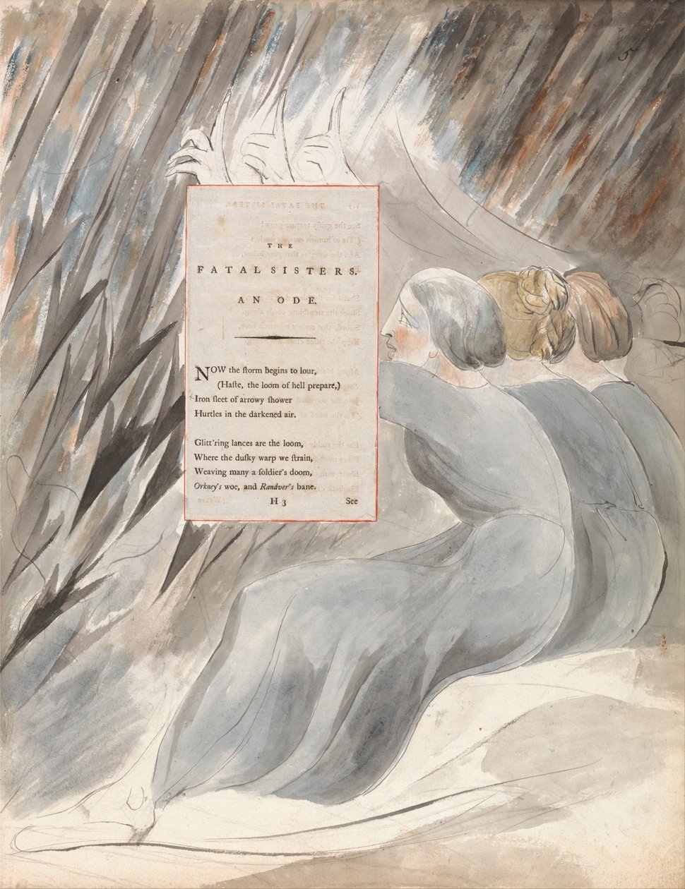 De Gedichten van Thomas Gray, Ontwerp 71, De Fatale Zusters door William Blake