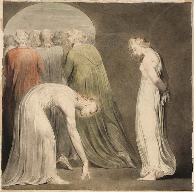 De vrouw betrapt op overspel door William Blake