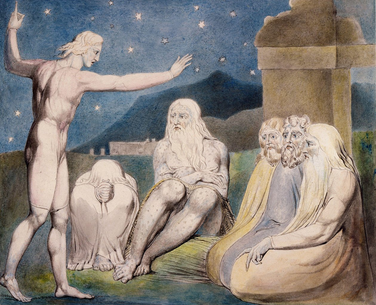 De woede van Elihu door William Blake
