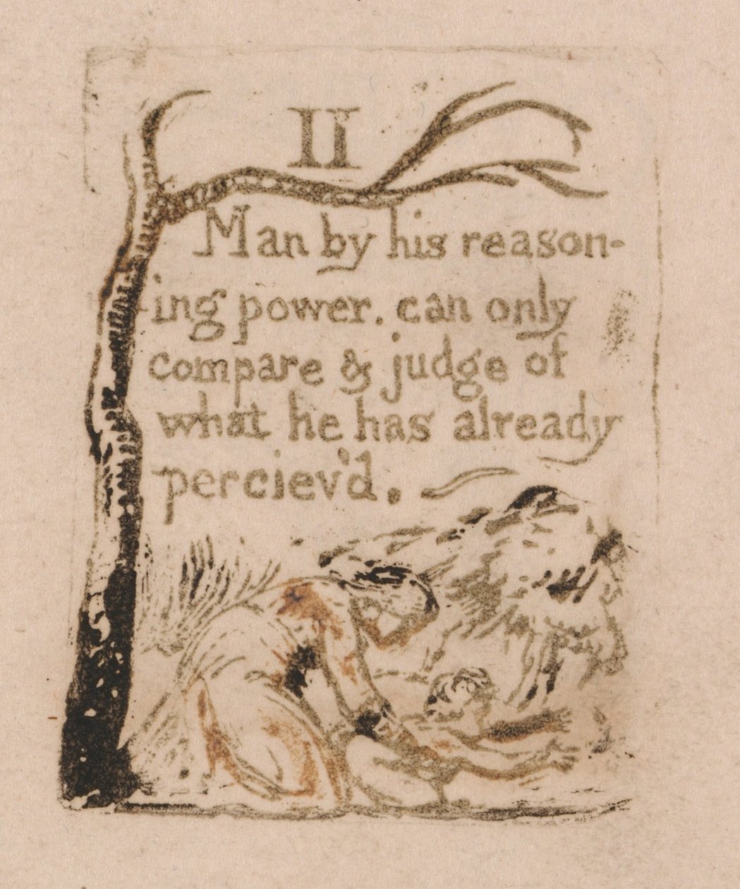 There Is No Natural Religion, Plaat 4, II Man door zijn redeneervermogen . . . . (Bentley a5) door William Blake