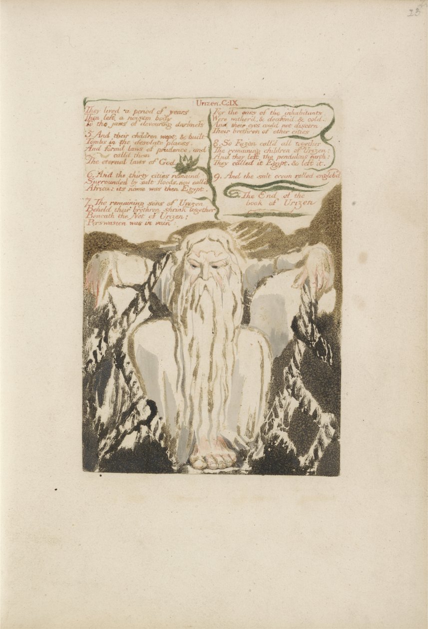 Ze leefden een periode van jaren..., plaat 27 uit Het Eerste Boek van Urizen, 1794 door William Blake
