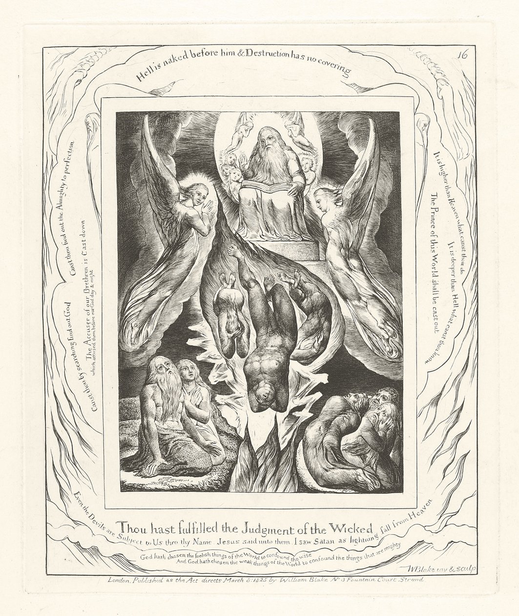 Gij hebt het Oordeel van de Goddelozen Vervuld, 1825 door William Blake