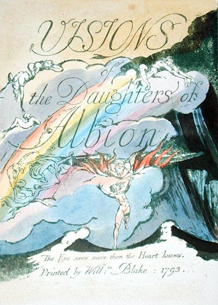 Titelpagina, recto, plaat 2 uit Visioenen van de Dochters van Albion (1793) door William Blake