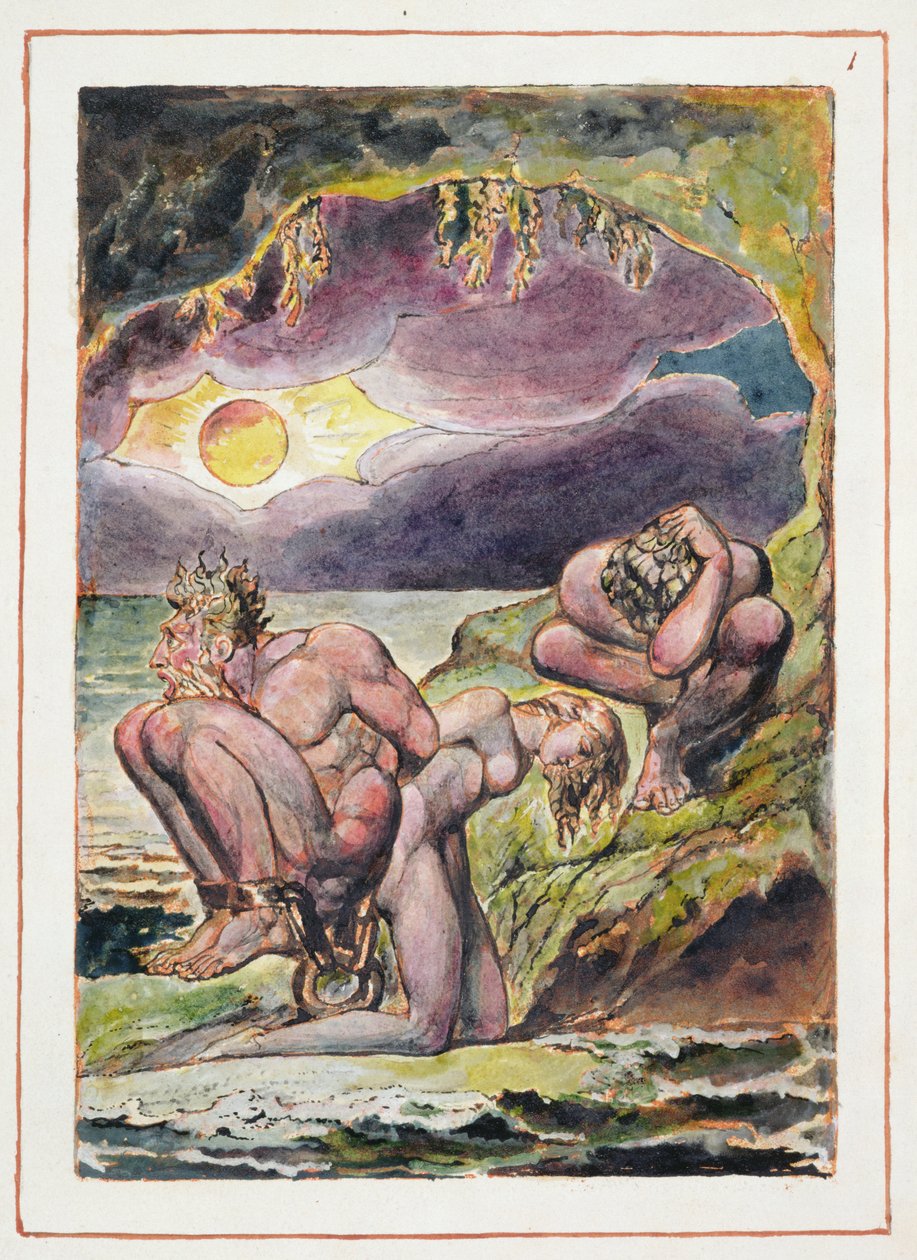Visioenen van de Dochters van Albion: Frontispice, ontworpen in 1793, voltooid ca. 1815 door William Blake
