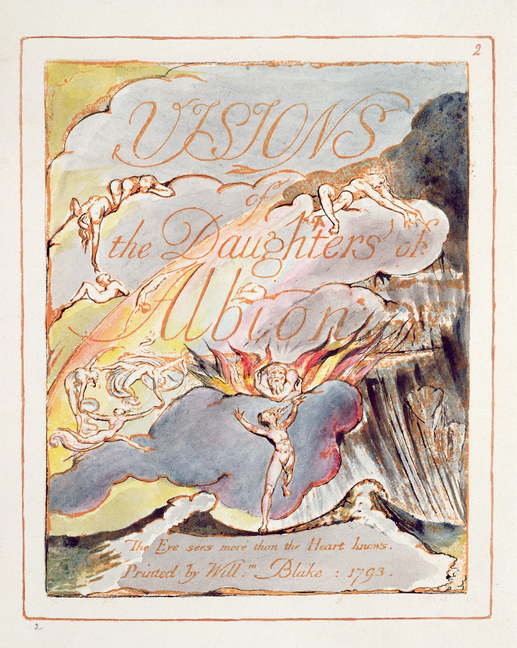 Visioenen van de Dochters van Albion: Titelpagina door William Blake