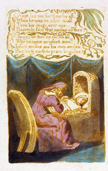 Weende om mij (vervolg) plaat 19 uit Songs of Innocence, 1789 door William Blake