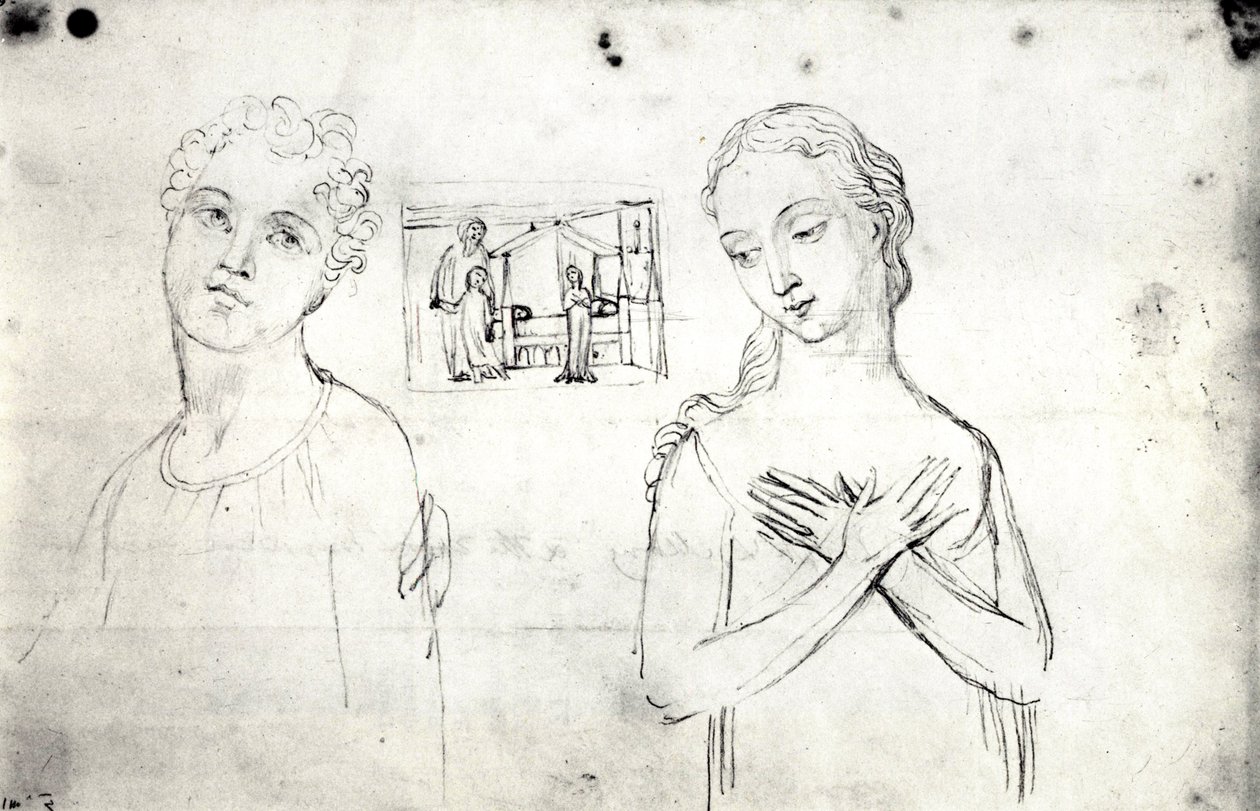 William Blake, Visionaire hoofden van Jozef en Maria door William Blake
