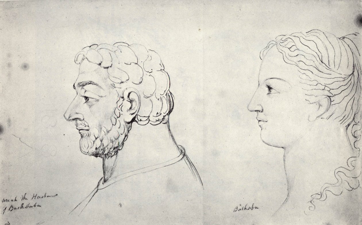 William Blake, Visionaire hoofden van Uria en Bathseba door William Blake