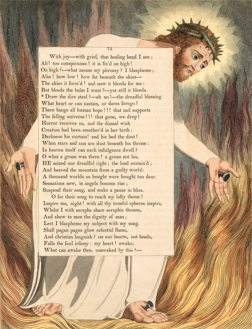 Illustratie van William Blake voor Night Thoughts, Plaat 73 door William Blake