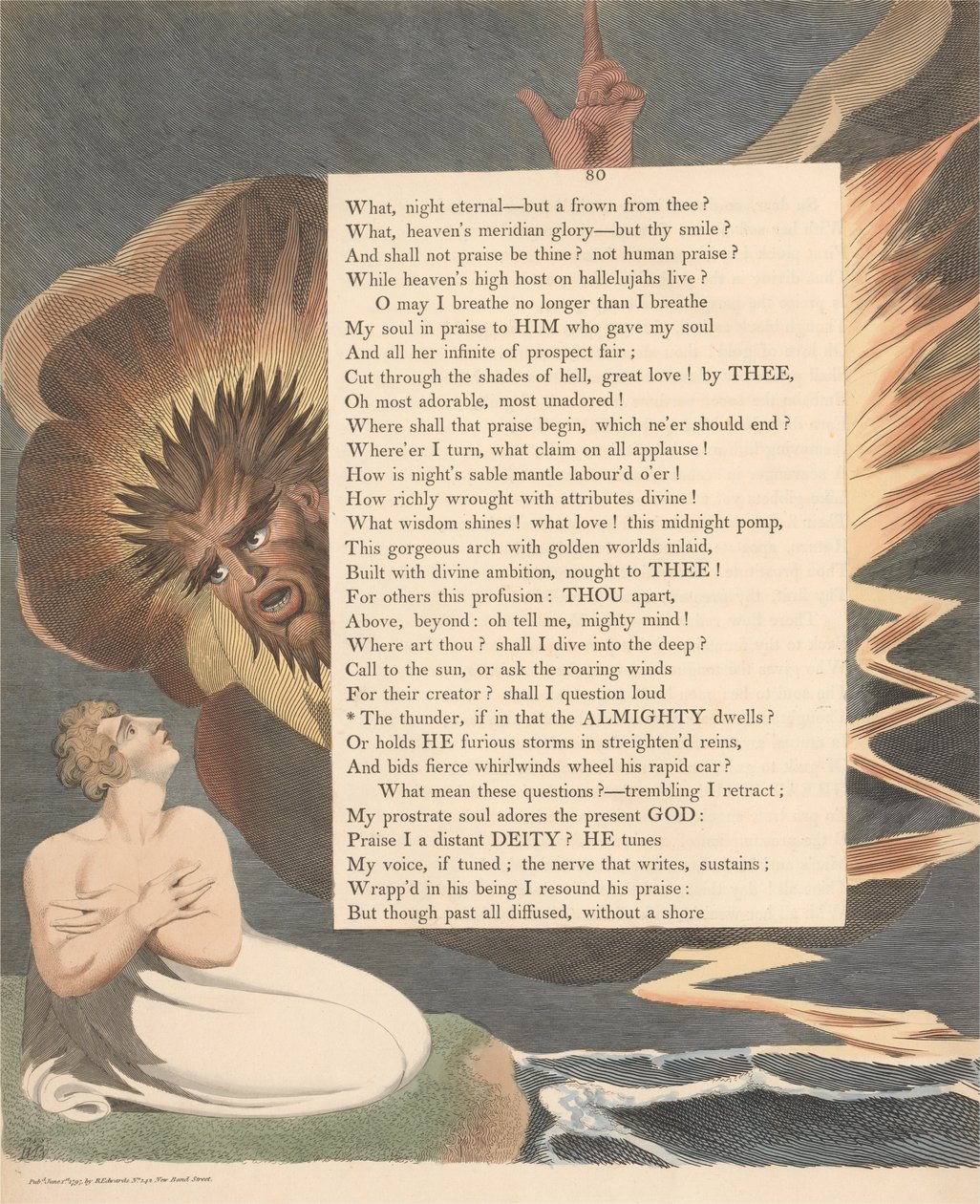 Youngs Nachtgedachten, Pagina 80, De Donder Als daarin de Almachtige Verblijft door William Blake