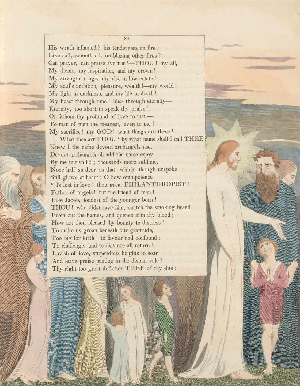 Youngs Nachtgedachten, Pagina 87, Is Verloren in Liefde! Jij Grote Filantroop door William Blake
